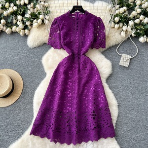 Robe d'été à manches courtes et dentelle crochetée pour femmes, prix compétitif, qualité supérieure - Product Image 6