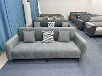 Canapé de loisirs carré convertible trois places de haute qualité, rembourré en éponge et recouvert de tissu, avec pieds en fer, pour hôtels et salons