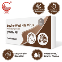 Kit de test rapide certifié ISO13485 pour la détection de l'anticorps du virus du Nil occidental (E.WNV Ab) par or colloïdal, haute précision, 1 test ou 25 tests