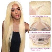 Perruque Lace Front HD Transparente 13x4 de 30 Pouces, Cheveux Humains Indiens Remy Double Drawn, Blond Miel Lisse, pour Femmes Noires