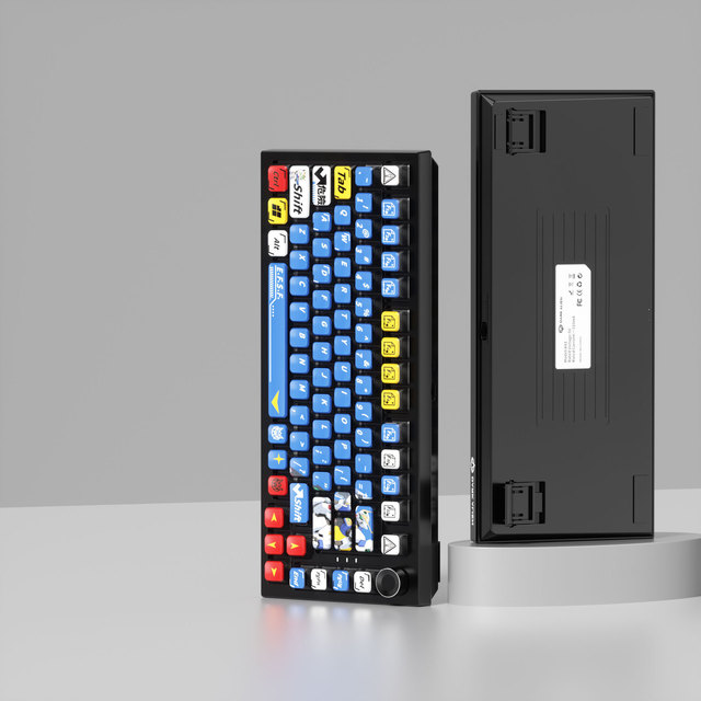 Anime Mecha Theme PTB Thermal Sublimation Blue Mechanical Keyboard Customized 118 Keys Small Full Set Four-sided Transparent