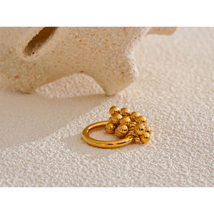 Jinyou 625 jinyou roads מתכת משובצת חרוזים עגולים 18 קראט זהב pvd pvd מצופה מרקם תכשיטים אישית - Product Image 5