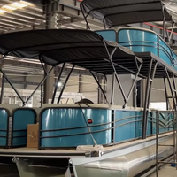 Ponton de luxe personnalisé de 30 pieds en alliage d'aluminium à deux étages Yacht de 6m pour les loisirs Moteur hors-bord de croisière pour les visites nautiques