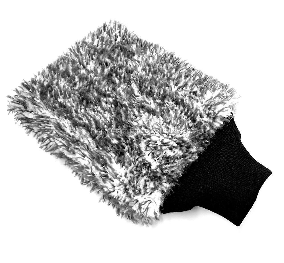 Сумасшедшая Корейская митенка из микрофибры для мытья автомобиля, длинный ворс, вискоза, синий, без царапин