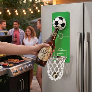 Apribottiglie Magnetico da Frigo a Forma di Pallone da Calcio, Accessorio da Bar, Regalo Promozionale per Tifosi, Portachiavi all'Ingrosso - Product Image 1