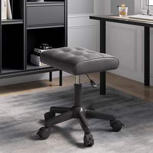 Reposapiés minimalista de cuero sintético, altura ajustable, taburete para mesa de manicura, para uso doméstico, de oficina o infantil, fácil de limpiar, 40-50 cm - Product Image 2