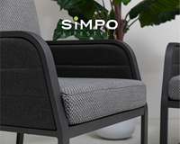 SIMPOLIFESTYLE Mobilier d'extérieur haut de gamme pour hôtel et resort, Canapé 2 places VENICE en aluminium et tissu pour terrasse et jardin