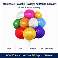 Ensemble de ballons ronds en feuille métallisée brillante et colorée de 18 pouces pour anniversaires, mariages, baby showers, ballons personnalisés avec logo