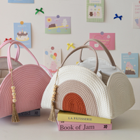 Panier de rangement portable en coton personnalisé avec nom pour maman, idéal pour les voyages en voiture et les accessoires de bébé