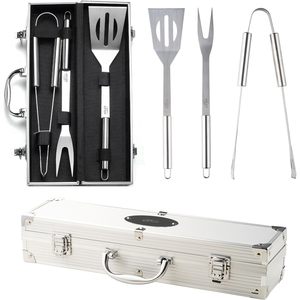 Ensemble d'outils de barbecue Adler en acier inoxydable, 3 pièces, résistant à la chaleur, pour griller et retourner les aliments sur un barbecue au charbon de bois - Product Image 3