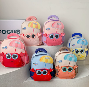 Nueva Mochila Infantil de Dibujos Animados con Diseño de <span class=keywords><strong>Cangrejo</strong></span>, Ligera, de Nailon y Poliéster, para Niños y Niñas de 3 a 6 Años - Product Image 2