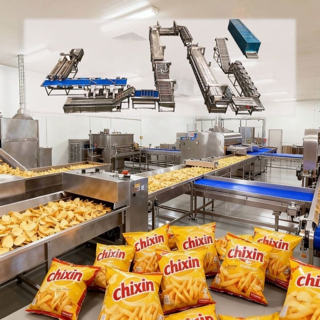 Sanfu 100-1000kg/h Automatic Fresh Potato Chips & Frozen French Fries Vegetable Production Line