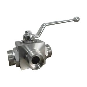 Vanne à bille trois voies KHB3K SS316 1 pouce filetée haute pression pour eau, huile et autres fluides pour systèmes hydrauliques et pneumatiques - Product Image 1