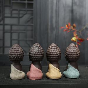 Bộ 4 Nhà Sư Gốm Dễ Thương Trang Trí Tượng Phật Nhỏ - Product Image 4