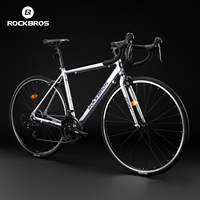 ROCKBROS stang sepeda 700C uniseks, tingkat masuk 8 kecepatan 13-28t aluminium sepeda jalan kota dewasa melengkung dengan pengganti gigi untuk laki-laki dan perempuan