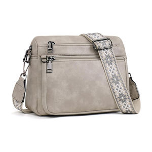 Bolso Bandolera de <span class=keywords><strong>Mujer</strong></span> en Piel Sintética con Cierre de Cremallera, Cartera Integrada Mediana, Correa Ancha Ajustable y Forro de Poliéster - Product Image 1