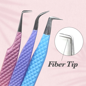 LOGO personnalisé 45 75 90 degré diamond grip <span class=keywords><strong>pince</strong></span> à épiler En Acier Inoxydable cils pincettes fibre astuce brucelles pour extension de cils - Product Image 3