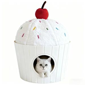 Katzenhaus Niedliche Kuchen-Designs Modern Gefilzte Neueste Plastik-Katzenhöhle Haustierbett Höhle 2 in 1 Umweltfreundliche Materialien - Product Image 4