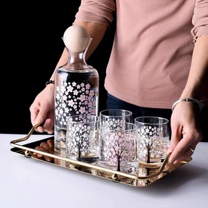 <span class=keywords><strong>Carafe</strong></span> à eau en verre, Logo personnalisé, changement de couleur, pichet à eau, avec couvercles à boule en bois, ml - Product Image 1