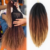 Extensions capillaires synthétiques populaires, douces et volumineuses, 18 pouces, Afro Kinky Curly Marley Twist, pour tresses au crochet et tresses à la main, en vrac