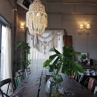 Macramé abat-jour kit de bricolage nordique tissé tapisserie abat-jour Boho plafond pendentif lumière ménage chambre lustres décoratifs