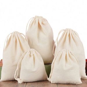 Natural Color Cotton Drawstring <b>Bag</b> for Grain Accessories Storage Breathable and Printed Logo Options - Product Image 2