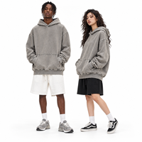 Sweat à capuche personnalisé en molleton épais lavé 425G pour homme, coupe oversize, style streetwear, OEM ODM, faible MOQ