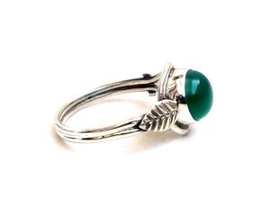 Anillo de plata esterlina unisex, conjunto de piedras preciosas de ónix verde natural, joyería al por mayor para mujer, regalos - Product Image 2
