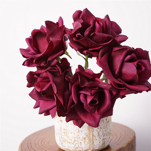 Bouquet de petites roses artificielles de haute qualité, sensation naturelle, luxe léger, pour la maison, les mariages, les décorations de voitures, Floson - Product Image 3