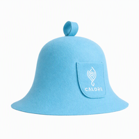 Chapeau de sauna en feutre de laine mérinos 100 % pure, le plus vendu, motif dessin animé, réutilisable, écologique, doux, résistant à la chaleur, respirant, couleur unie, 3 mm