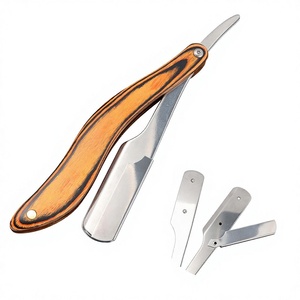 Navaja de Afeitar Recta con Mango de Madera, Acero Inoxidable de Alta Calidad, Cuchilla Única para Afeitar la Cara y el Cuerpo, Suave y Cómoda, Uso Profesional, Masculina - Product Image 6