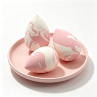 Éponge de maquillage en marbre rose et blanc, applicateur de beauté multicolore pour fond de teint liquide, correcteur et poudre, utilisation humide et sèche