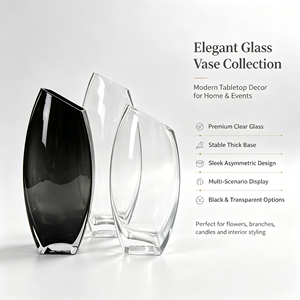 Vase en verre cristal rectangulaire moderne à bouche inclinée, style nordique, transparent, gris fumé, pour <span class=keywords><strong>la</strong></span> décoration <span class=keywords><strong>de</strong></span> <span class=keywords><strong>la</strong></span> maison, <span class=keywords><strong>de</strong></span> l'hôtel, <span class=keywords><strong>de</strong></span> <span class=keywords><strong>la</strong></span> table, écologique, hydroponique - Product Image 5