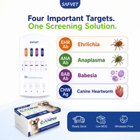 Kit de test vétérinaire pour chien 4DX EHR ANA Babesia Détecteur d'antigènes de la maladie de la laineuse, kit de test rapide combiné, clinique vétérinaire, prix d'usine OEM