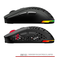 Mouse Gaming nirkabel ringan, Mouse Gamer dengan RGB, Mouse nirkabel ringan, mode ganda tipe-c berkabel/2.4G