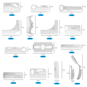 Pettine Doppio in Acciaio Inossidabile per Sfoltire i Capelli, Pettine per Taglio Dritto di Capelli e Barba da <span class=keywords><strong>Uomo</strong></span>, Pettine in Acciaio Inossidabile per Taglio all'Ingrosso - Product Image 6