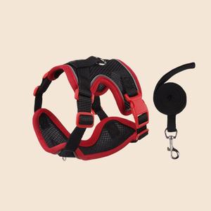 สายจูงแบบเสื้อกั๊กสำหรับแมวและสุนัขพันธุ์เล็ก ทำจากโพลีเอสเตอร์ สะท้อนแสง ระบายอากาศ ป้องกันการหลุดร่วง - Product Image 2