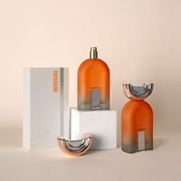 Flacon de parfum en verre givré avec logo personnalisé, 100 ml, flacons de luxe avec pompe pulvérisatrice pour huile de parfum, flacon pulvérisateur avec emballage en boîte
