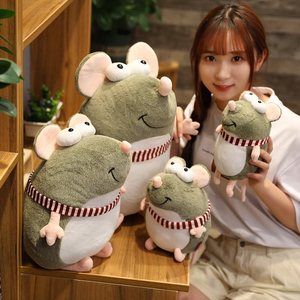 1 Chiếc Gối Chuột Xám Béo Đáng Yêu 20-45Cm Đồ Chơi Thú Nhồi Bông Cho Bé Gái Đồ Chơi Bé Trai Quà Tặng Sinh Nhật Búp Bê Chuột Dễ Thương - Product Image 2