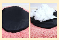 Coussin rond en peluche pour chien et chat, lavable, antidérapant, en fausse fourrure, moelleux, pour l'hiver, soulage l'anxiété