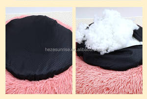 Rundes Donut-Hundebett Waschbar, Rutschfest, aus Kunstfell, Flauschiges Donut-Kuschelbett, Anti-Angst-Katzenbett, Hundebett - Product Image 2