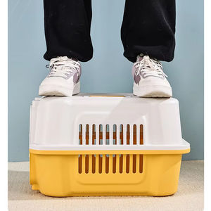 Confortable chat sortie boîte de voyage grille Portable voiture transportant des boîtes à air pour animaux de compagnie en plastique chat transporteur boîte - Product Image 4