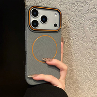 Étui de téléphone de luxe magnétique mat à grain de litchi pour iPhone 18 Pro Max 17Air 11 12 13 14 15 16 Plus, coque de protection arrière antichoc