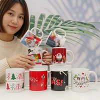Taza de Café de Cerámica Navideña, Taza para Sublimación, Regalo Navideño para el Hogar y la Oficina