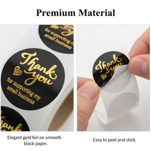 สติกเกอร์โลโก้วงกลมฟอยล์ทองสีสันสดใสแบบกำหนดเองได้ ฉลากบรรจุภัณฑ์แบบม้วน พิมพ์ UV กันน้ำ - Product Image 2