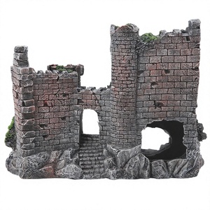 Ornement de grotte de château d'aquarium en résine-Accessoire décoratif d'aquascaping - Product Image 1