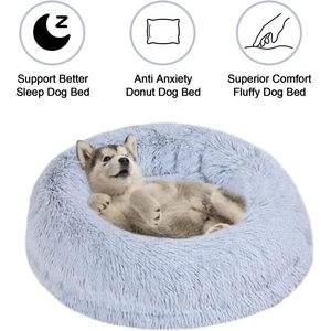 Cama para Mascotas Getifun Calming Donut, Cojín Redondo Lavable Anti-Ansiedad para Gatos y Perros Pequeños con Base Antideslizante 23.62 X 23.62 X - Product Image 3