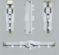 Rail de rideau flexible à rouleaux silencieux pour montage latéral au plafond, idéal pour baie vitrée