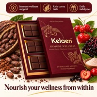 Barres de suppléments à base de plantes au chocolat noir, avec Acerola, Baies de sureau, Vitamine C et Zinc – Complément alimentaire pour un plaisir quotidien