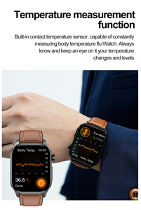 New BT cuộc gọi ECG thông minh đồng hồ 2.04 inch AMOLED Hiển thị huyết áp huyết áp Oxy nhiệt độ cơ thể et580 Smartwatch - Product Image 5